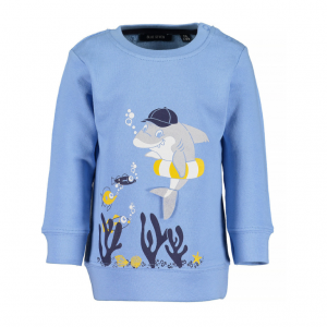 Blue Seven sweater lichtblauw whale dive