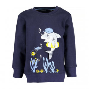 Blue Seven sweater donkerblauw whale dive