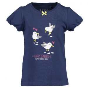 Blue Seven shortsleeve blauw seagulls