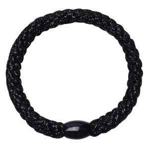 Elastieken armband zwart glitter