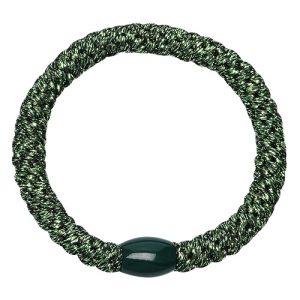Elastieken armband groen glitter