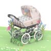 Papercrush pop-up wenskaart kinderwagen