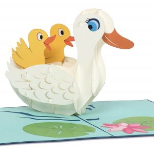 Papercrush pop-up wenskaart eenden familie