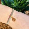 Lief label armband taupe levensboom goud - Afbeelding 3