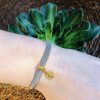 Lief label armband taupe lucky coin goud - Afbeelding 3