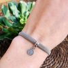 Lief label armband taupe lucky coin zilver - Afbeelding 3