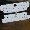 Lief label armband zwart lucky coin zilver