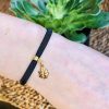 Lief label armband zwart leaf goud - Afbeelding 3