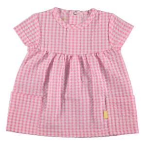 B.E.S.S. blouse roze geruit Vichy