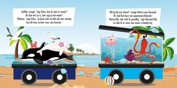 Lantaarn puzzeltrein dieren in het water 3+ - Afbeelding 2