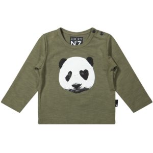 Lucky no.7 longsleeve panda groen