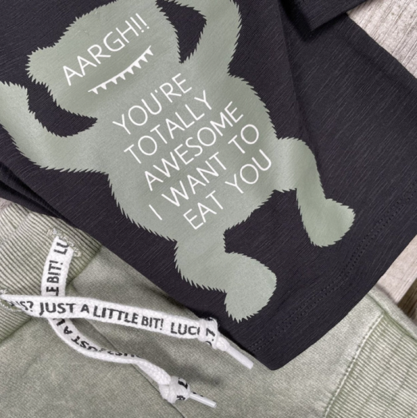 Lucky no.7 longsleeve monster zwart - Afbeelding 3