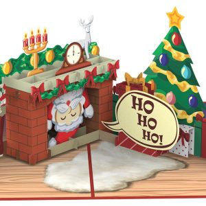 Papercrush pop-up kaart Kerstman in de schoorsteen