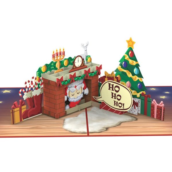 Papercrush pop-up kaart Kerstman in de schoorsteen voorbeeld