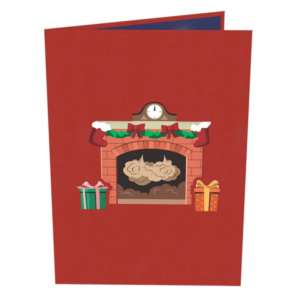 Papercrush pop-up kaart Kerstman in de schoorsteen voorkant