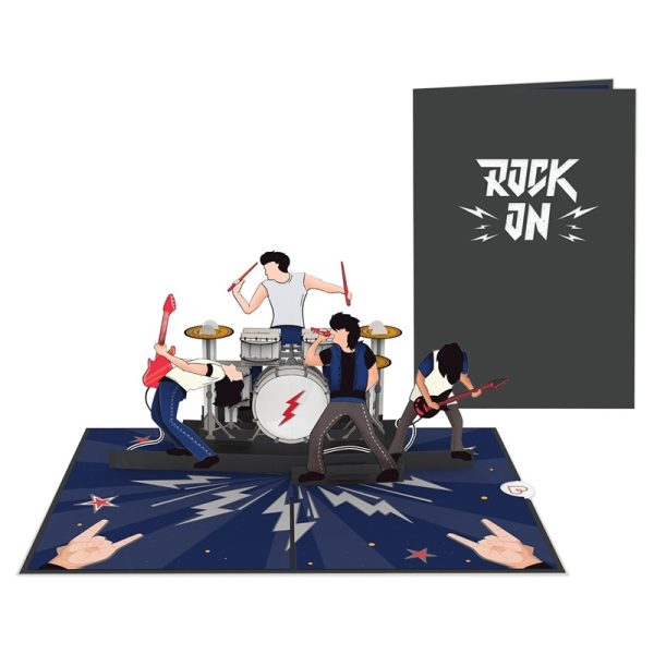 Papercrush pop-up kaart Rock 'n Roll voorkant en binnenkant