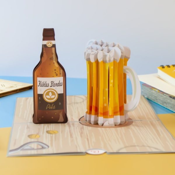 Papercrush pop-up kaart bier sfeerfoto groot