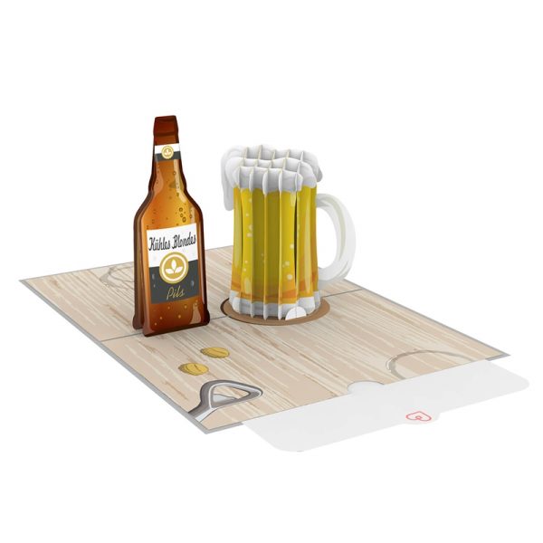 Papercrush pop-up kaart bier voorbeeld