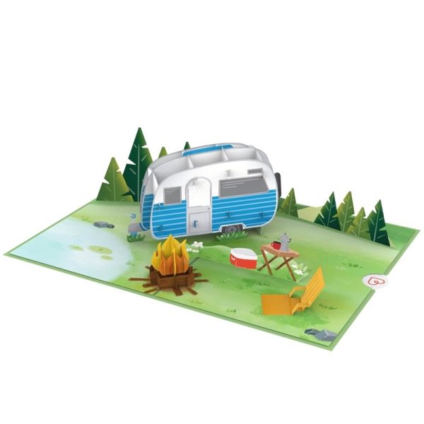 Papercrush pop-up kaart camping binnenkant