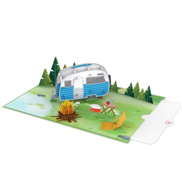 Papercrush pop-up kaart camping voorbeeld
