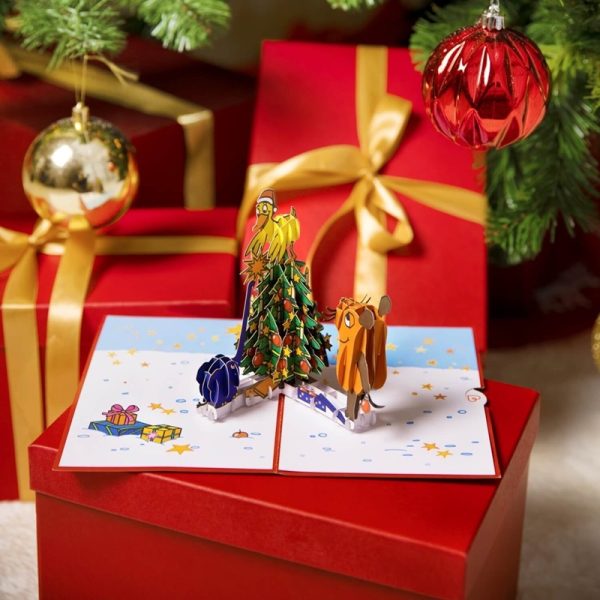 Papercrush pop-up kaart die Maus kerstboom sfeerfoto kaart op cadeau