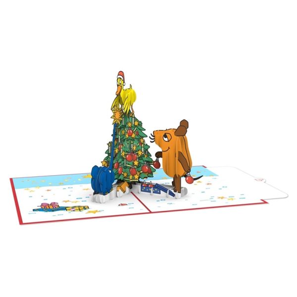 Papercrush pop-up kaart die Maus kerstboom voorbeeld