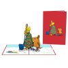 Papercrush pop-up kaart die Maus kerstboom voorkant en binnenkant