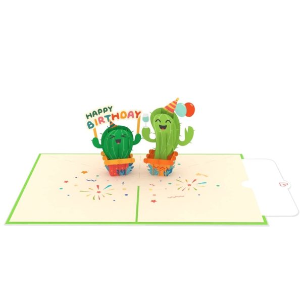 Papercrush pop-up kaart happy birthday cactus uitgevouwen