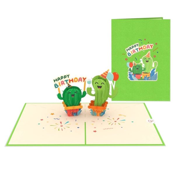 Papercrush pop-up kaart happy birthday cactus voorkant en binnenkant