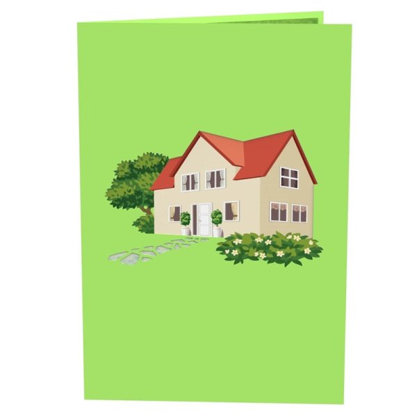 Papercrush pop-up kaart huis met tuin voorkant