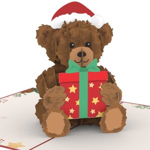 Papercrush pop-up kaart kerst teddy