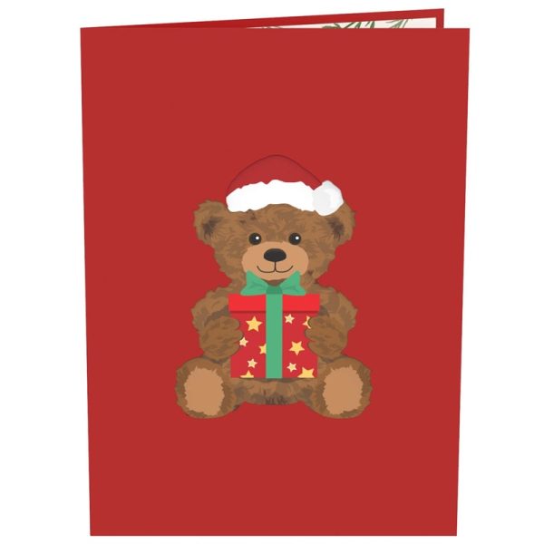 Papercrush pop-up kaart kerst teddy voorkant