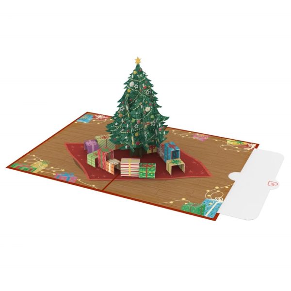Papercrush pop-up kaart kerstboom met geschenken voorbeeld