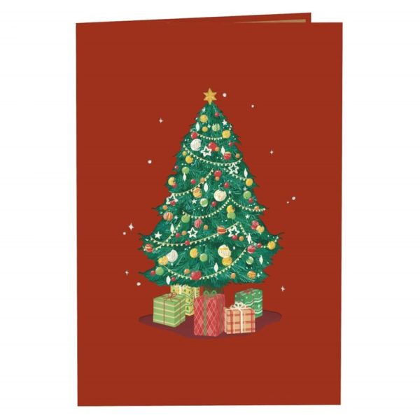 Papercrush pop-up kaart kerstboom met geschenken voorkant