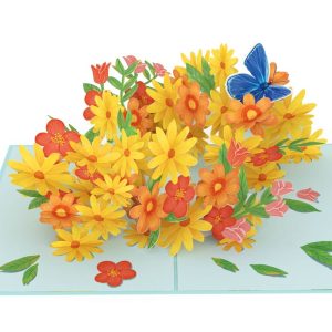 Papercrush pop-up kaart kleurrijke madeliefjes met vlinder