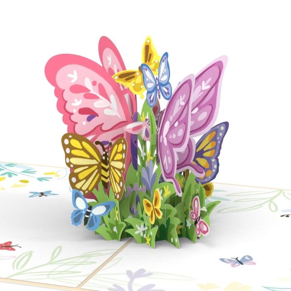 Papercrush pop-up kaart kleurrijke vlinders