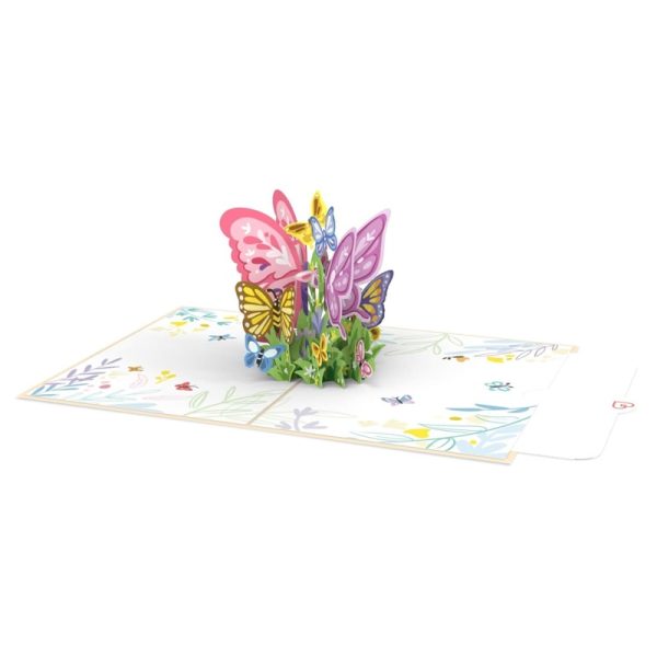 Papercrush pop-up kaart kleurrijke vlinders voorbeeld