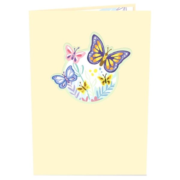 Papercrush pop-up kaart kleurrijke vlinders voorkant