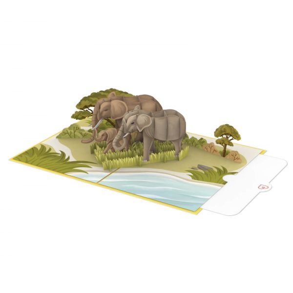 Papercrush pop-up kaart olifanten voorbeeld