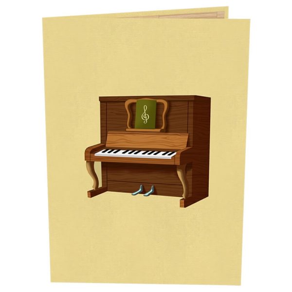 Papercrush pop-up kaart piano voorkant