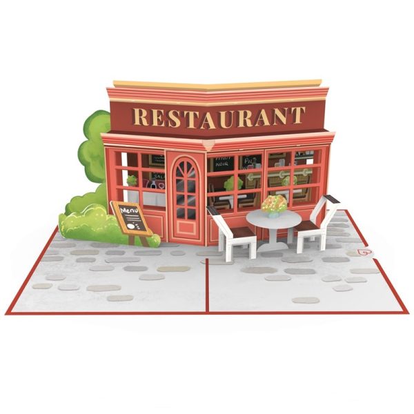 Papercrush pop-up kaart restaurant binnenkant