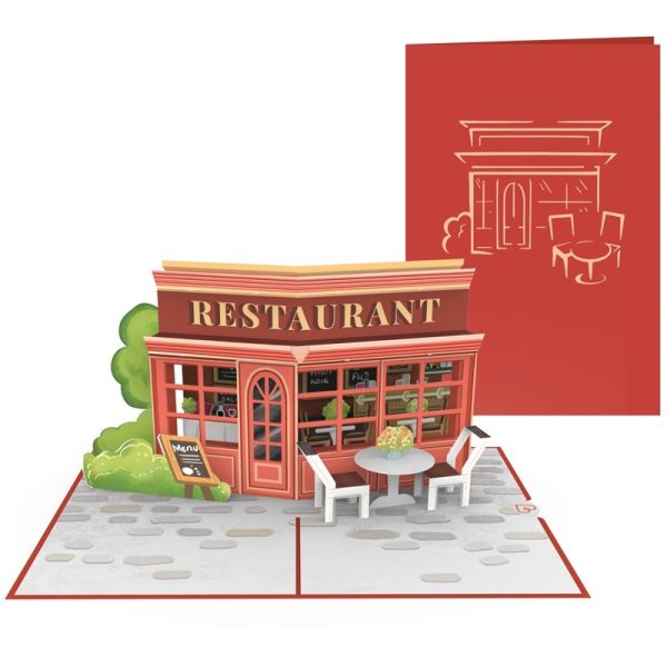 Papercrush pop-up kaart restaurant voorkant en binnenkant
