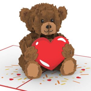Papercrush pop-up kaart teddybeer met hart