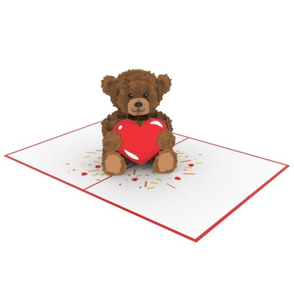 Papercrush pop-up kaart teddybeer met hart binnenkant