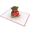 Papercrush pop-up kaart teddybeer met hart binnenkant grote afbeelding
