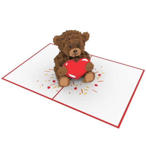 Papercrush pop-up kaart teddybeer met hart binnenkant grote afbeelding