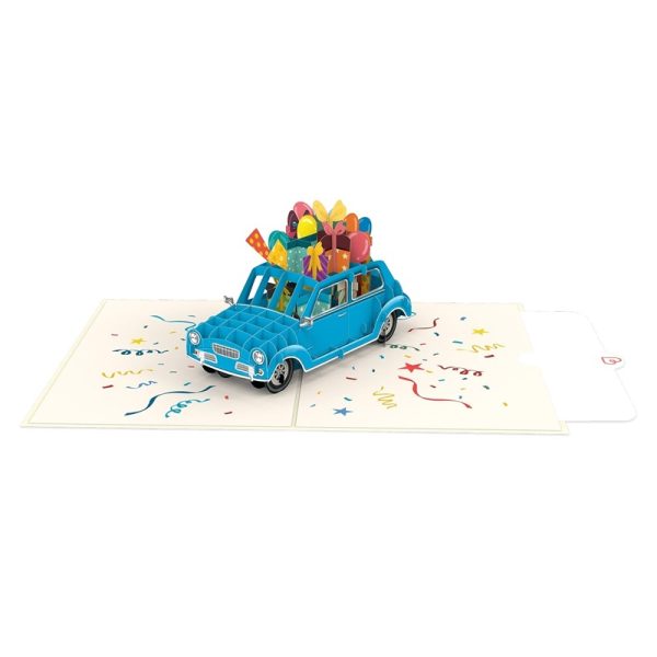Papercrush pop-up kaart verjaardag auto voorbeeld
