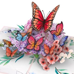 Papercrush pop-up kaart vlinders op bloemen
