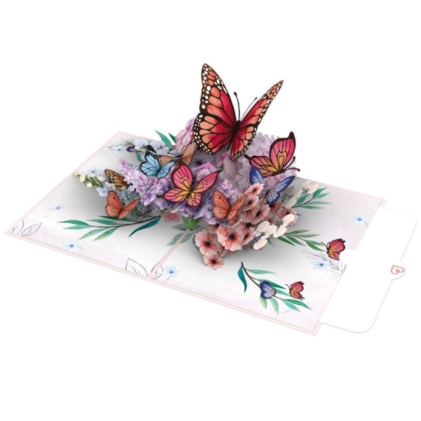 Papercrush pop-up kaart vlinders op bloemen voorbeeld