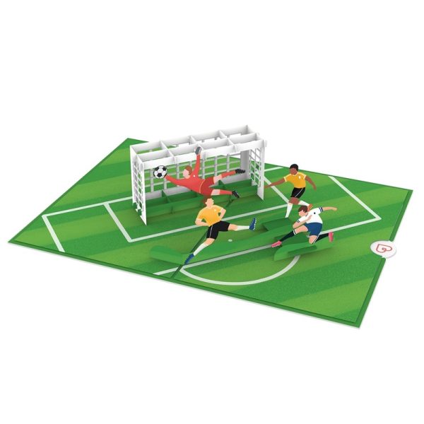 Papercrush pop-up kaart voetbal opengevouwen